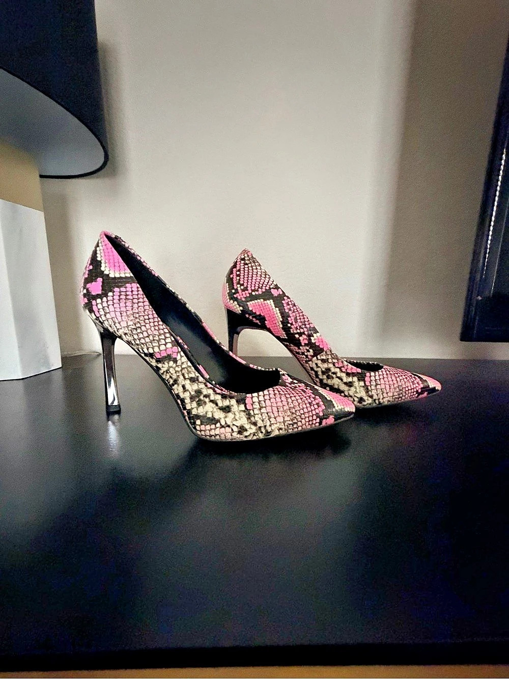 Never Worn - Jessica Simpson - faux python print Pink, White & Black pump